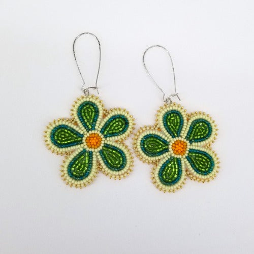 Beaded deals floral earrings