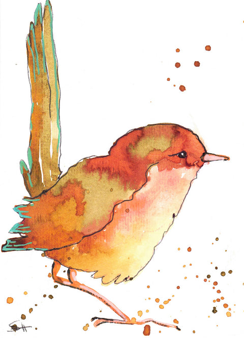 'Bird Series' Original Art Cards Wren - Arts and Heritage St. Albert