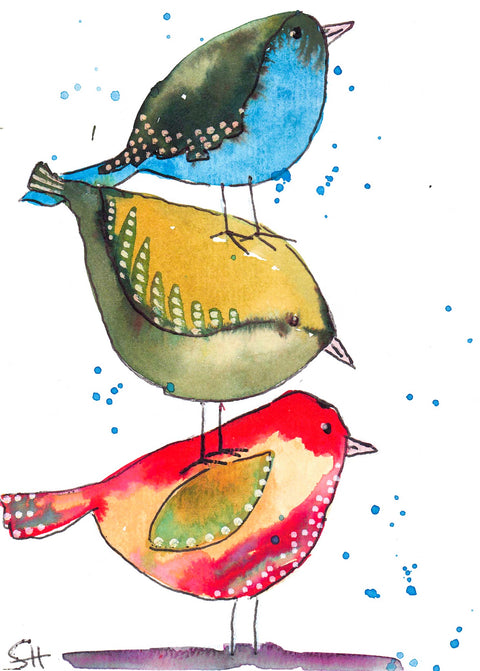 'Bird Series' Original Art Cards 3 Birds - Arts and Heritage St. Albert