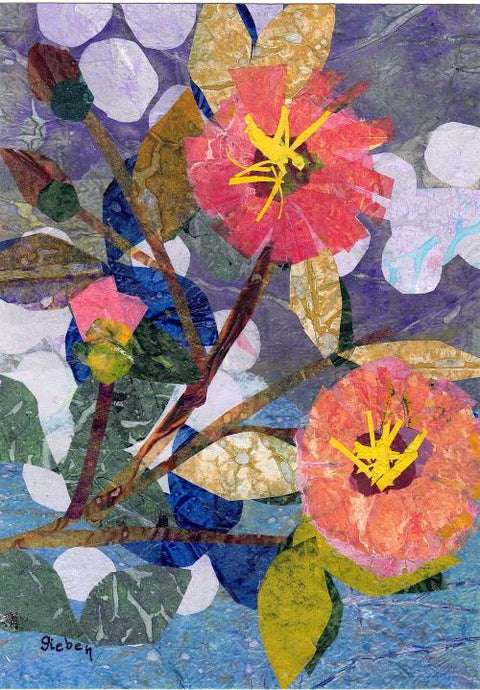 'Floral Series' Original Collaged Art Card Florals 4 - Arts and Heritage St. Albert