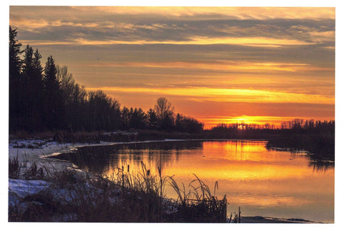 Francoise Noel Cards Sunset on the Sturgeon river - Arts and Heritage St. Albert