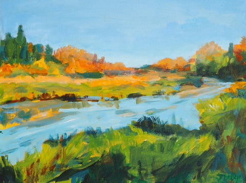 'Autumn On The Sturgeon' Acrylic Painting by Julie Daly