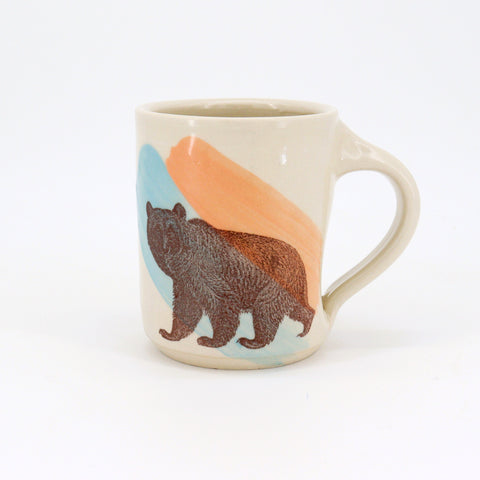 New Fauna Mugs Bear with Coral & Blue - Arts and Heritage St. Albert