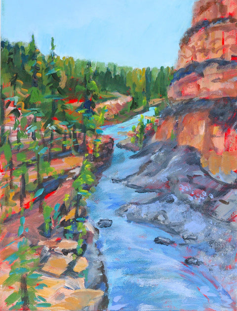 'Bighorn Canyon' Acrylic Painting by Julie Daly - Arts and Heritage St. Albert