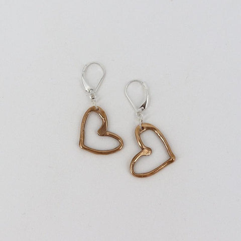 'Bronze Open Heart' Earrings