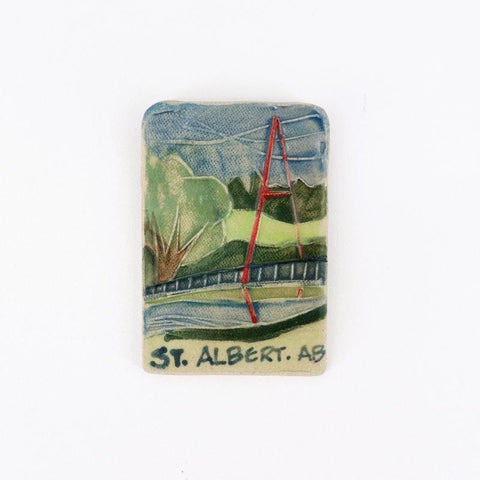 Ceramic St. Albert Magnets St. Albert Children's Bridge - Arts and Heritage St. Albert