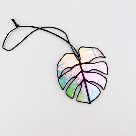 Iridescent Stained Glass Monstera Leaves - Arts and Heritage St. Albert