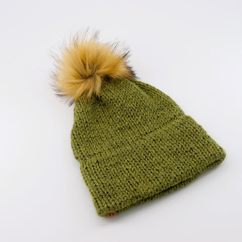 Hand Knit Slouchy Adult Toque Green - Arts and Heritage St. Albert