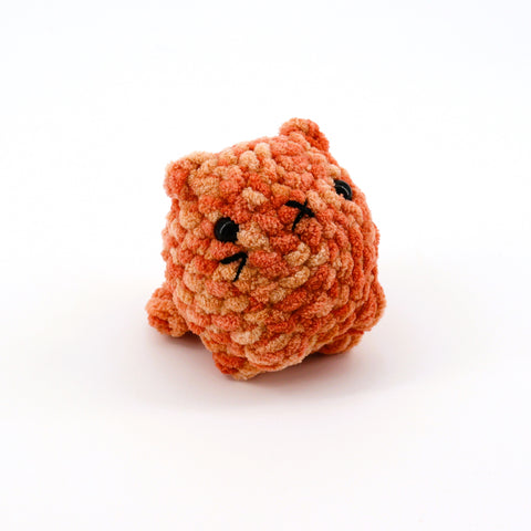 Crocheted Kitten Plushie Rust - Arts and Heritage St. Albert