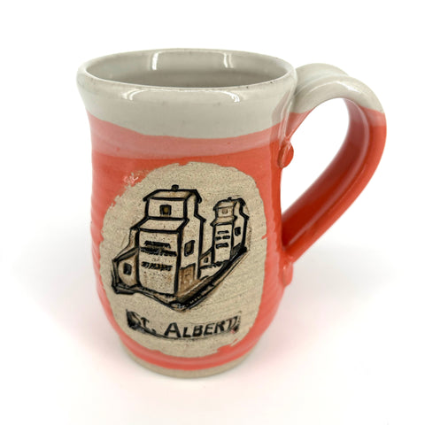 St Albert Grain Elevator Mug Peach - Arts and Heritage St. Albert