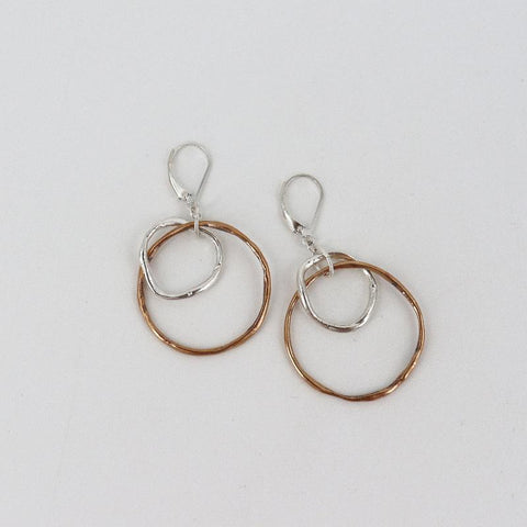 'Links Collection Bronze and Silver Entwined Earrings