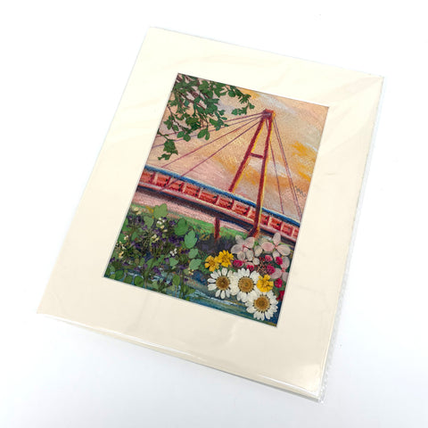 Unframed Pressed Flower Art - Children's Bridge - Arts and Heritage St. Albert