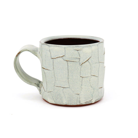 Pale Green 'Textured' Mug Red Interior - Arts and Heritage St. Albert