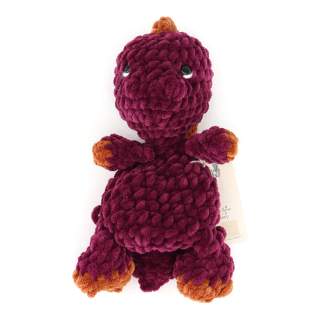 Crocheted Dino 'Snuggler' Dark Purple - Arts and Heritage St. Albert