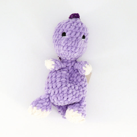 Crocheted Dino 'Snuggler' Light Purple - Arts and Heritage St. Albert