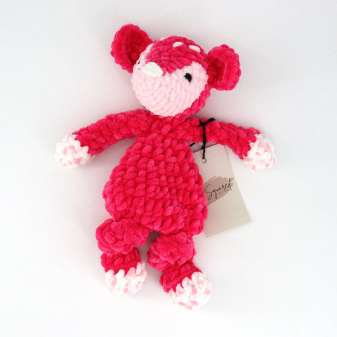 Crocheted Little Pink Fawn 'Snuggler' - Arts and Heritage St. Albert