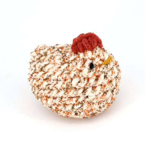 Crocheted Chicken Plushie Orange - Arts and Heritage St. Albert