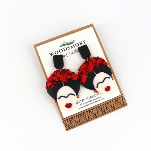 Large Frida Kahlo Statement Earrings - Arts and Heritage St. Albert