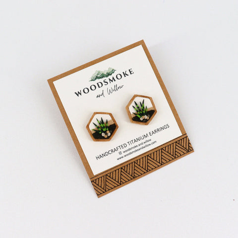 Snake Plant Stud Earrings - Arts and Heritage St. Albert