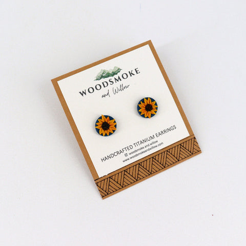 Sunflower Stud Earrings - Arts and Heritage St. Albert