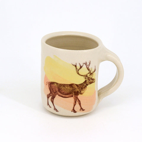 New Fauna Mugs Cariboo with Yellow & Coral - Arts and Heritage St. Albert