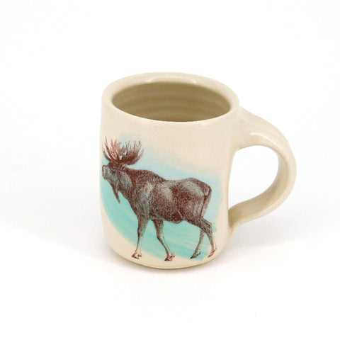 New Fauna Mugs Moose with Blue & Green - Arts and Heritage St. Albert