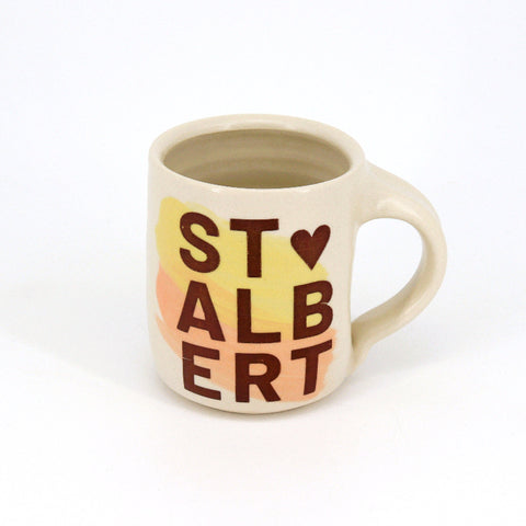 Love St. Albert Mug Yellow & Coral - Arts and Heritage St. Albert