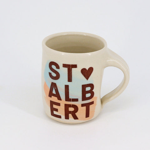 Love St. Albert Mug Blue & Coral - Arts and Heritage St. Albert