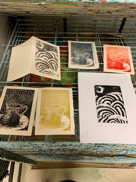 Printmaking – Linocut Art Cards + Prints - Arts and Heritage St. Albert