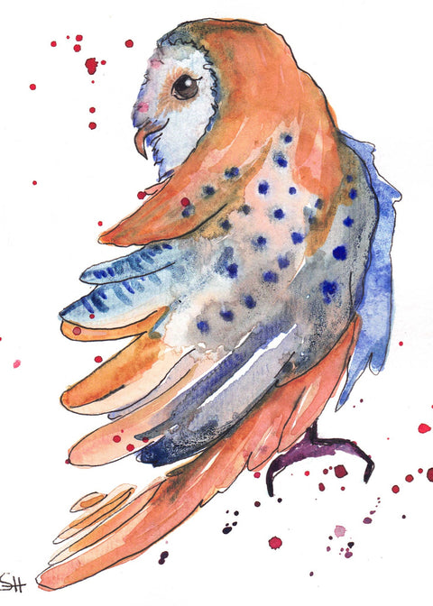 'Bird Series' Original Art Cards Owl - Arts and Heritage St. Albert