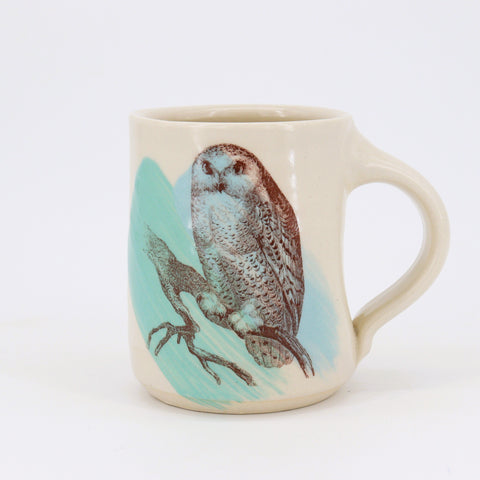 New Fauna Mugs Owl with Blue & Green - Arts and Heritage St. Albert