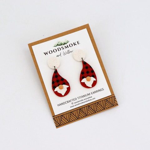 Plaid Gnomes Earrings - Arts and Heritage St. Albert