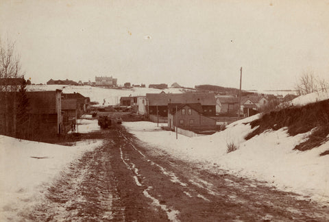 Postcards St. Albert Main Street in winter c 1906 - 1911 - Arts and Heritage St. Albert