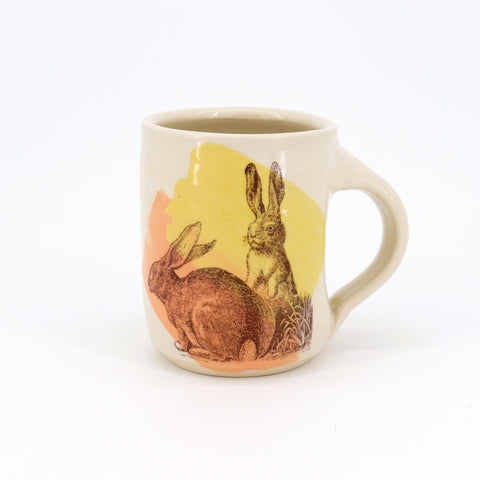 New Fauna Mugs Rabbit with Yellow & Coral - Arts and Heritage St. Albert