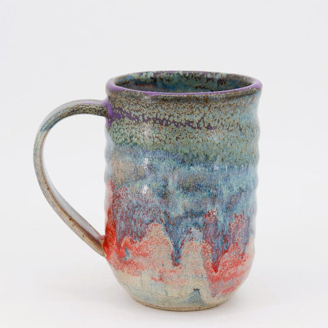 Blue and Oat Handmade Drip Mug Style 1 - Arts and Heritage St. Albert