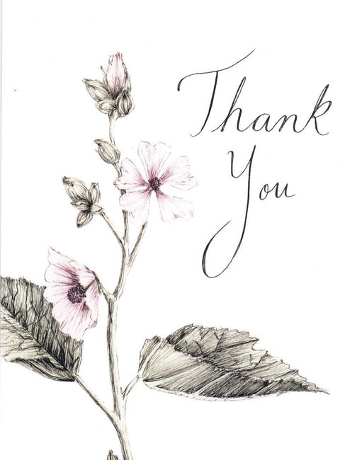 'Sentiment' Art Cards by Snake Bite Creations 'Thank You' Flower Card - Arts and Heritage St. Albert