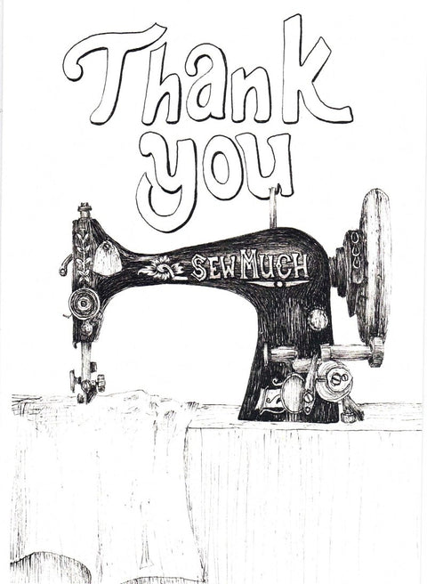 'Sentiment' Art Cards by Snake Bite Creations 'Thank You Sew Much' Card - Arts and Heritage St. Albert