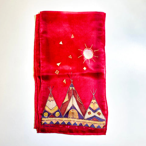 Silk scarf Tipis - Arts and Heritage St. Albert